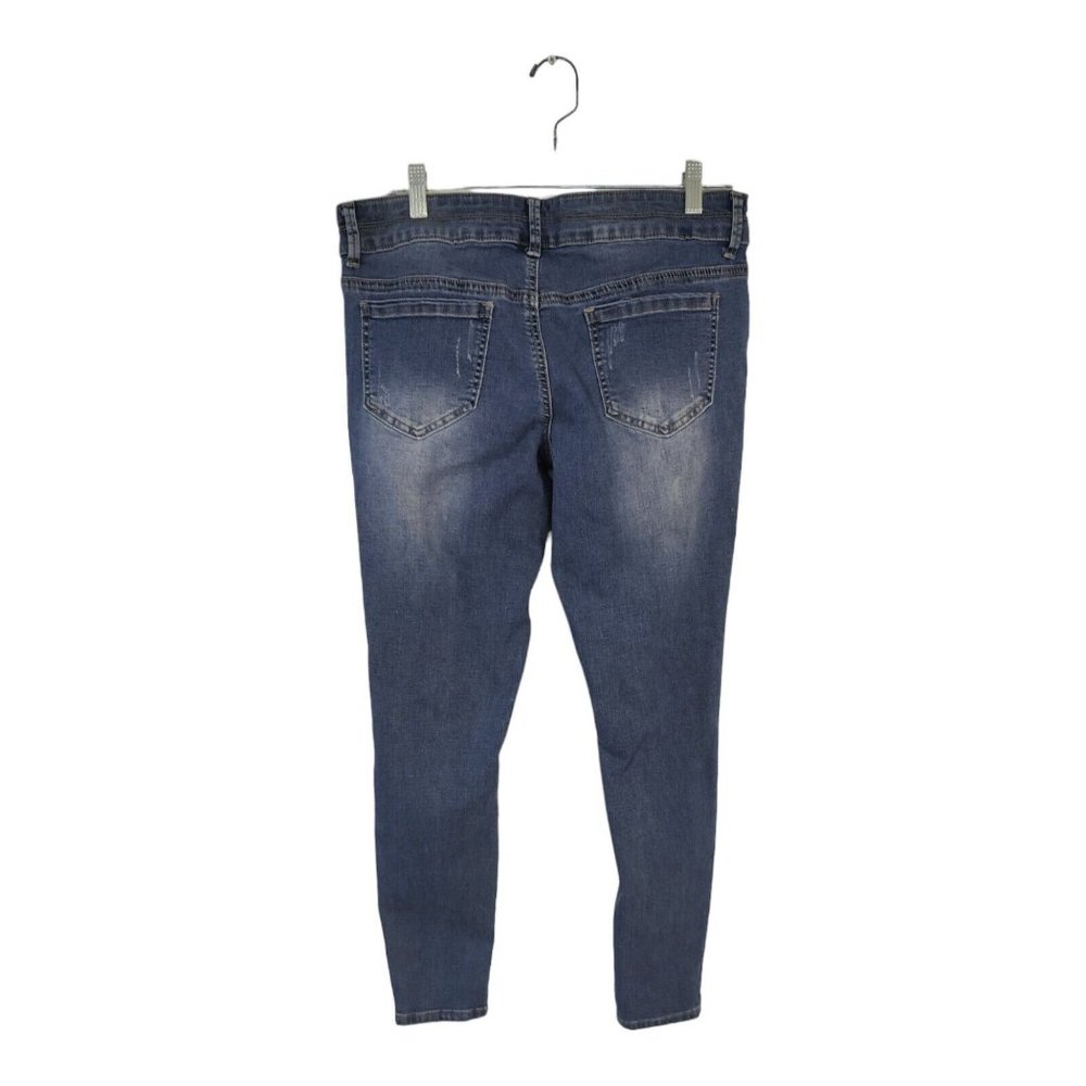 Mudd Girls Mid Rise Skinny Blue Jeans  Distressed Medium Wash Size 18P